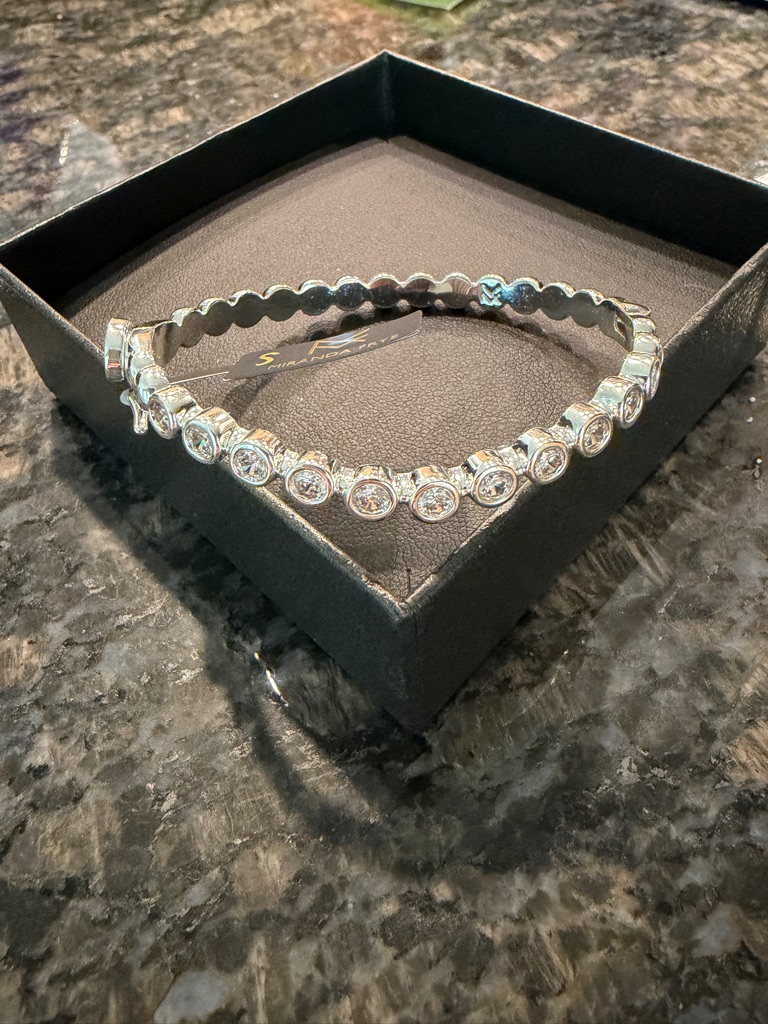 Miranda Frye Waverly Silver Crystal Bezel Bracelet -Small — image 3 of 7